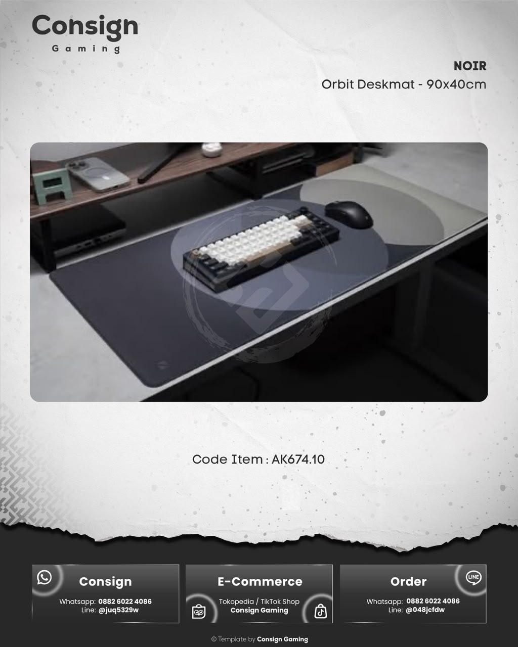 NOIR Orbit Deskmat - 90x40cm
